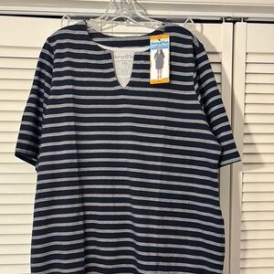 Hang Ten Navy and White Striped T-Shirt dress sz XXL